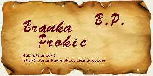 Branka Prokić vizit kartica